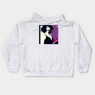 Ruby Luscious 80s Patrick Nagel Kids Hoodie